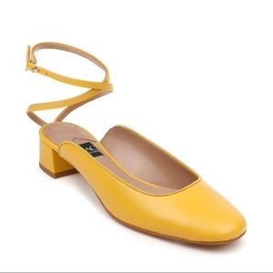 Zac Posen Muslea Voss Ankle Strap Pump In Mustard Nappa Leather